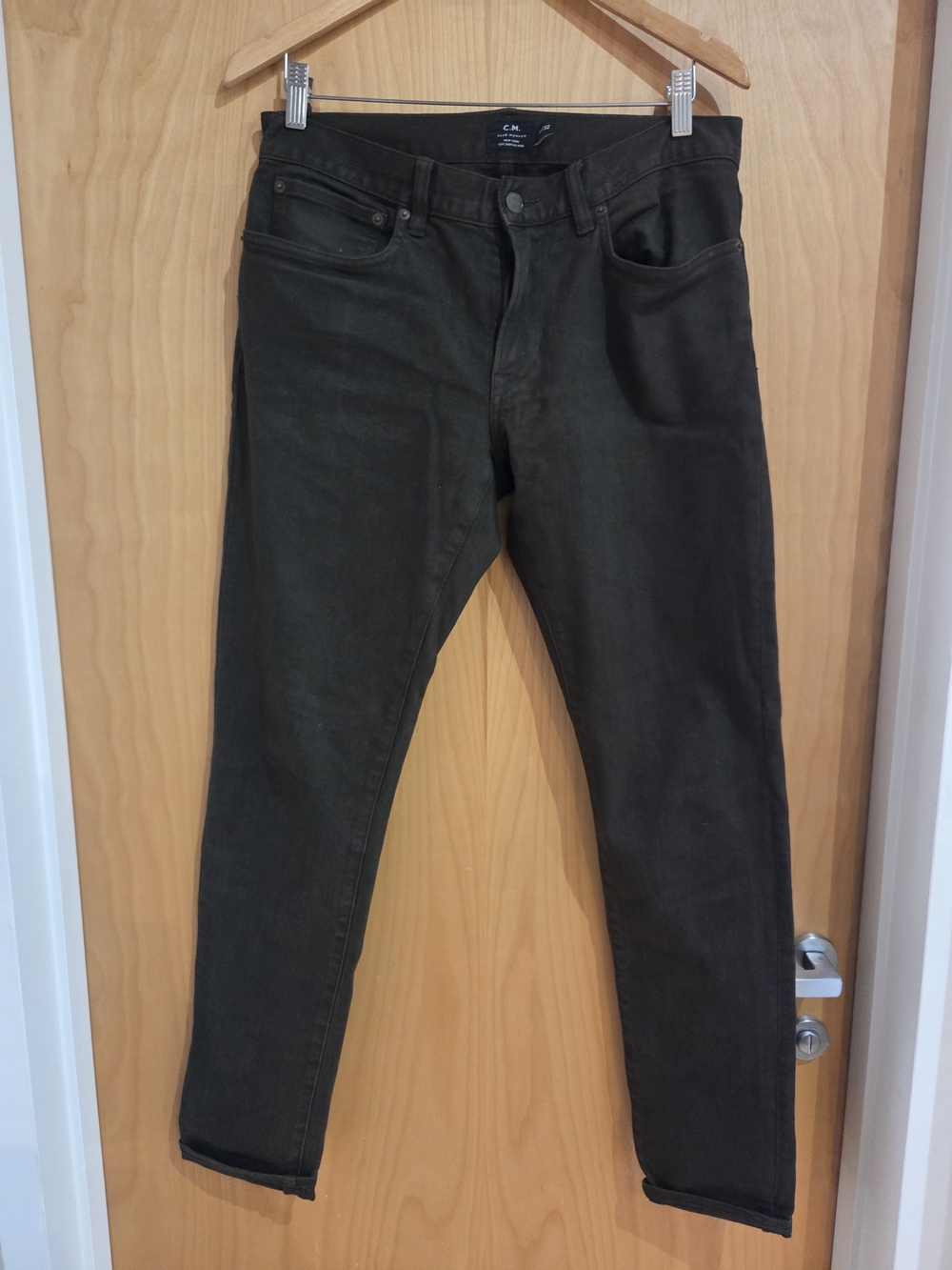 Club Monaco Slim Straight Jeans in Dark Olive